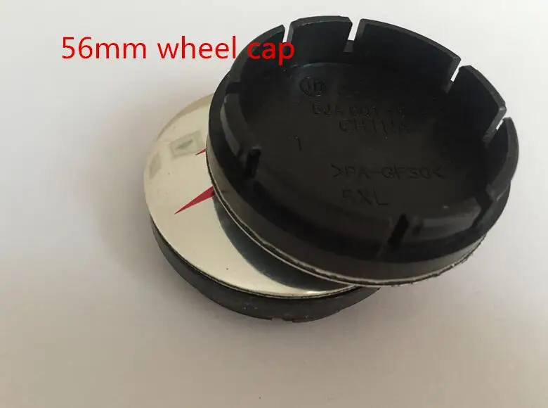 56mm silver red cap 4 шт. 56 мм 60 мм центральный колпак на колесо автомобиля значок пылезащитные Чехлы эмблема наклейка автомобиль Стайлинг Аксессуары - Название цвета: 56mm silver red cap
