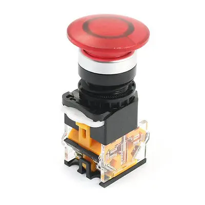 

LA115B DPST Red Mushroom Head Self-Locking Push Button Switch 400V 10A