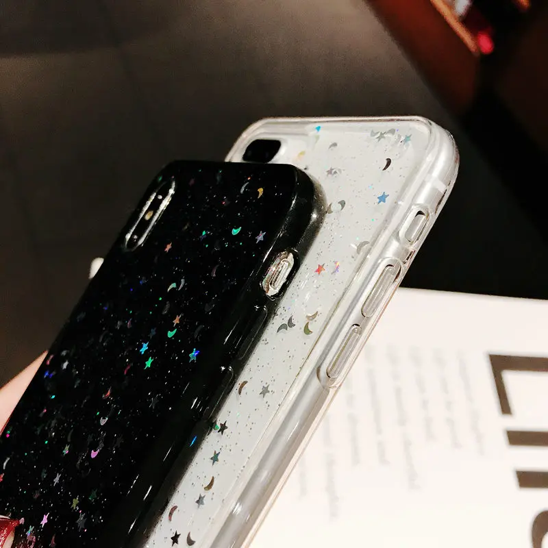 Lovebay блестящий чехол для телефона iPhone 11 Pro 7 8 6 6s Plus X XS XR XS Max Bling Moon Stars Sequins мягкий прозрачный силиконовый чехол из ТПУ