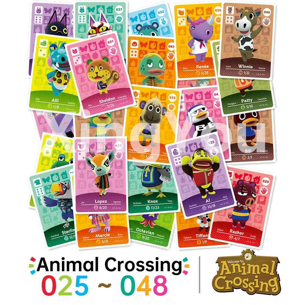 

025-048 Animal Crossing Card Amiibo Card Work for NS Games Animal series cards 025-048