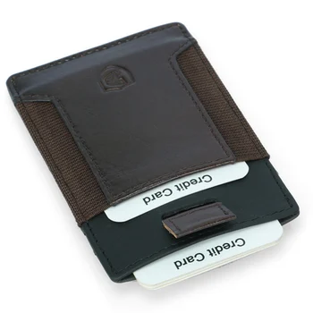 

1 Piece 100% Genuine Leather Slim ID/Credit Card Holder Bifold Front Pocket Wallet With RFID Blocking Business Card Holder