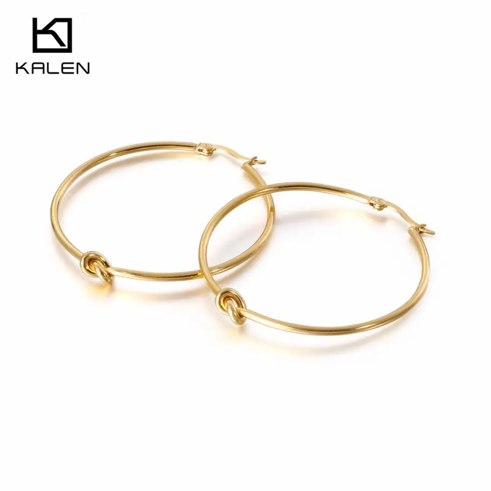 

Fashion Stainless Steel Hoop Earrings Women Lots of Sizes Colors Simple Cheap Circle Earrings Party Jewelry Accessories