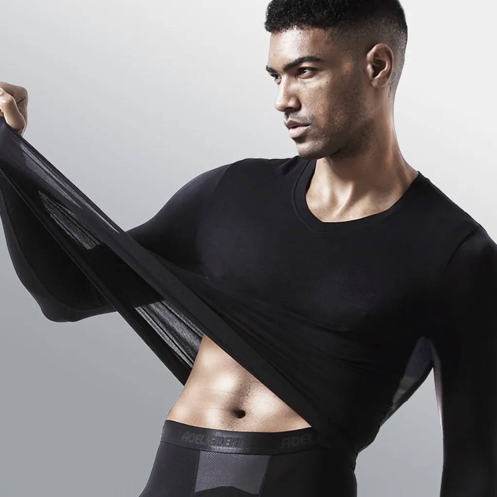 Мужская мода эластичный тонкий дышащий разделитель пуля впитывает пот теплый сохраняет тепло для костюма внутренняя одежда термо ткань для мужчин