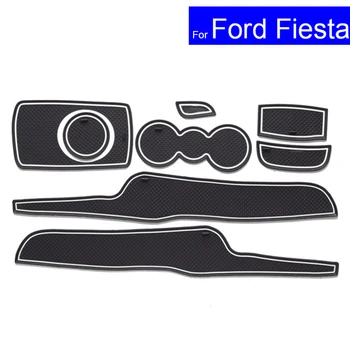 

8 Pcs Car Non-slip Door Gate Slot Mats Carpets Position Cup Holder Cup Pads for Ford Fiesta 2009 2010 2011 ~2014 Door Groove Mat