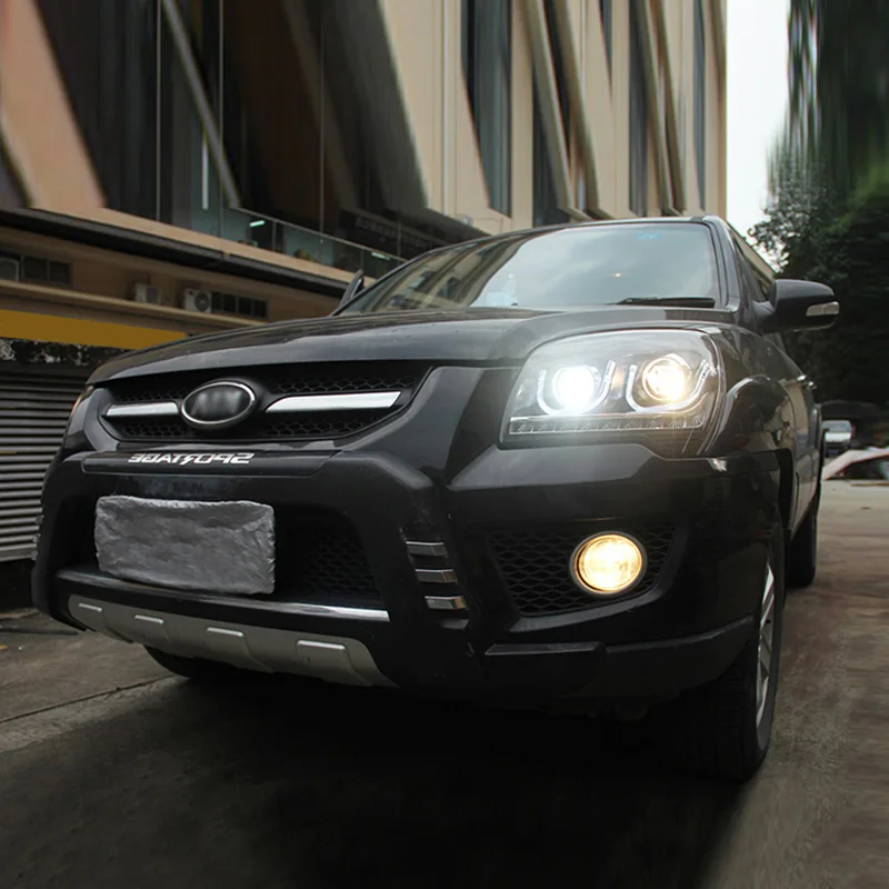 Для Kia lion ходовая фара в сборе 07-13 lion ходовая Замена Q5 объектив светодиодный налобный фонарь двойной U дневные ходовые огни