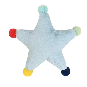 

DUNXDECO Pillow Fleece Cushion Star Little Balls Blue Color Stuffed Plush Toy Doll Present Decorative Pillow Kid Room Decorating