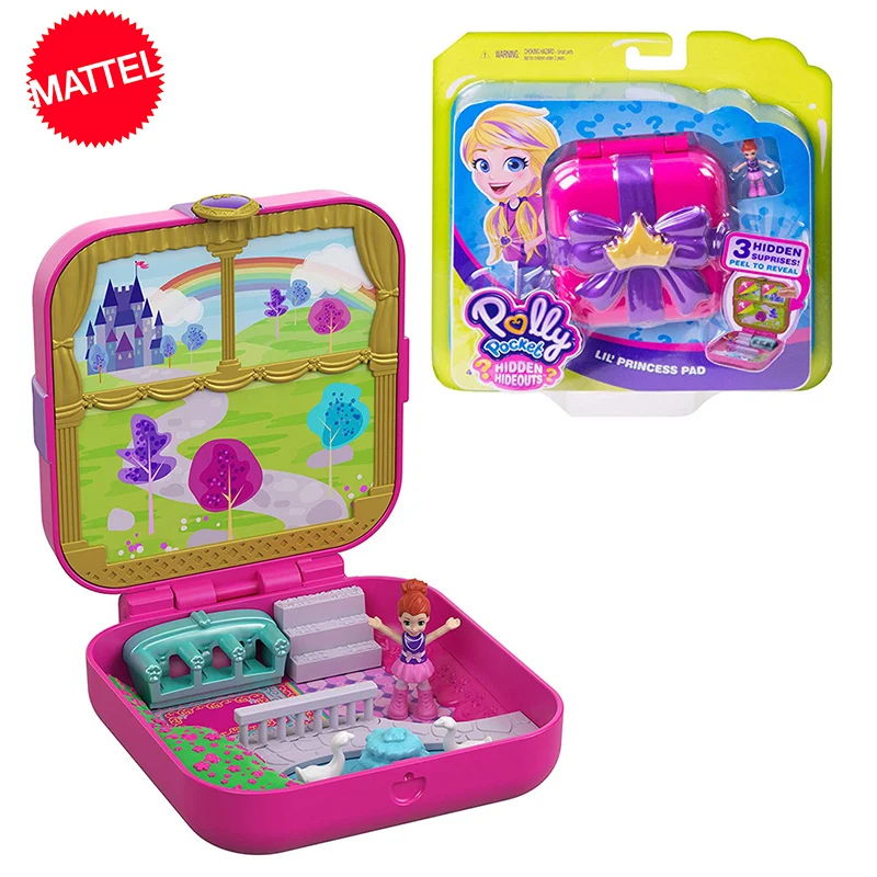 Polly Pocket скрытый мир, оригинальная мини-сцена, кукла для девочек, игровой Домашний набор, игрушки для детей, Русалочка, детские игрушки, аксессуары