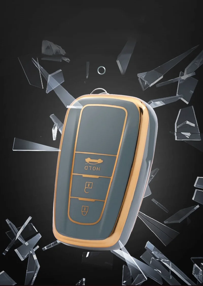 TPU copertura chiave dell'automobile 2 3 caso pulsante per Toyota Camry CHR CH-R Prius Corolla RAV4 Prado 2017 2018 2019 portachiavi senza chiave - Hcb9dc51252684d33b39714e015ca0241o