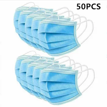 

50PCS Outdoor One-off Face Mouth Cover Ptotective Shield Breathable Anti-haze Anti-Dust Anti-saliva Anti Infection Top Selling