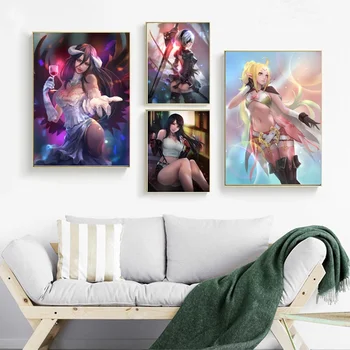 

Nier Albedo Bayonetta Prinz Eugen Girls Frontline Anti Rain Nowi Art Canvas Poster Painting for Living Room Dropshipping
