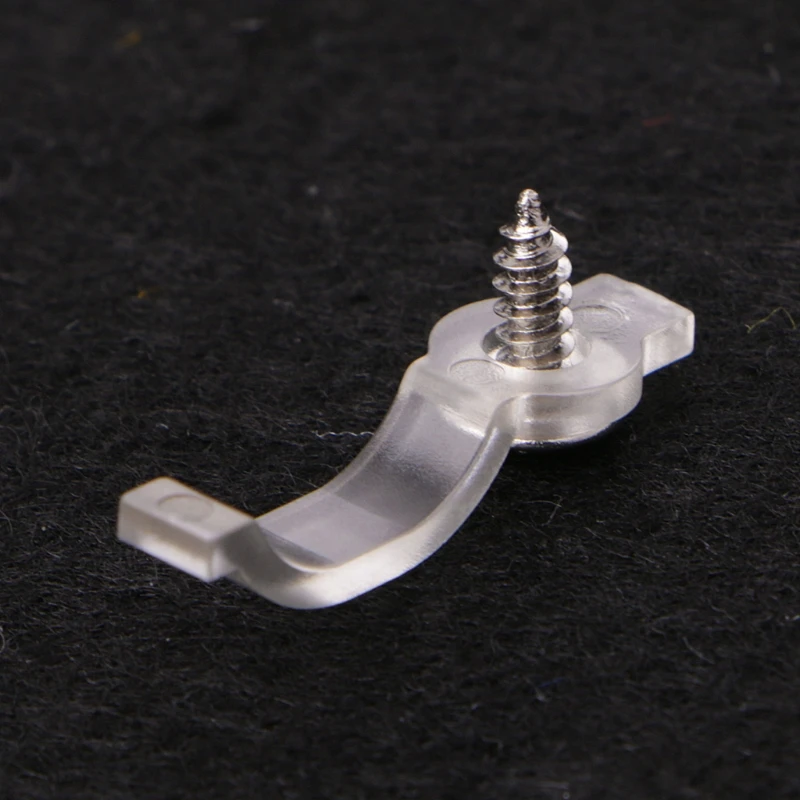 100 Pcs Mounting Bracket 10mm Fixing Clip For 5050 LED Strip Light with Screws