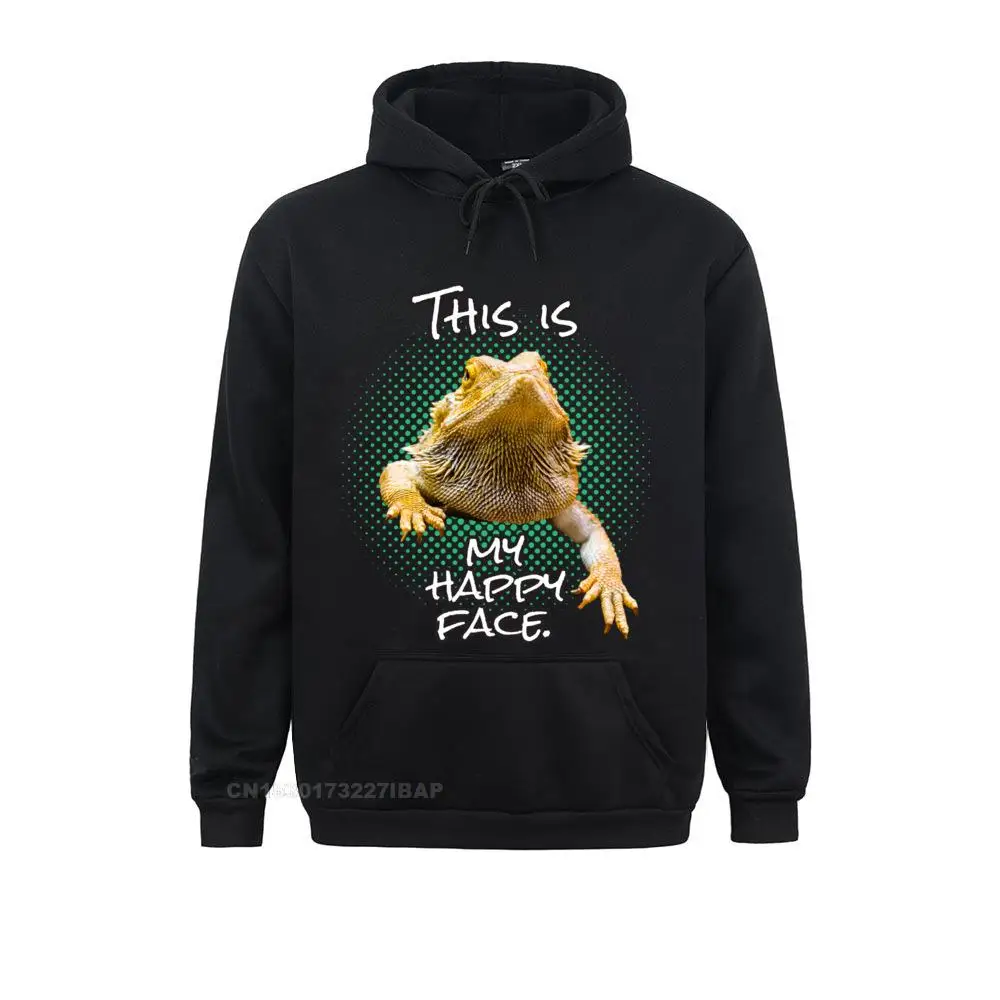 

This Is My Happy Face Bearded Dragon Funny Reptile Hoodie Sweatshirts Special Chinese Style Men's Hoodies High Street Clothes