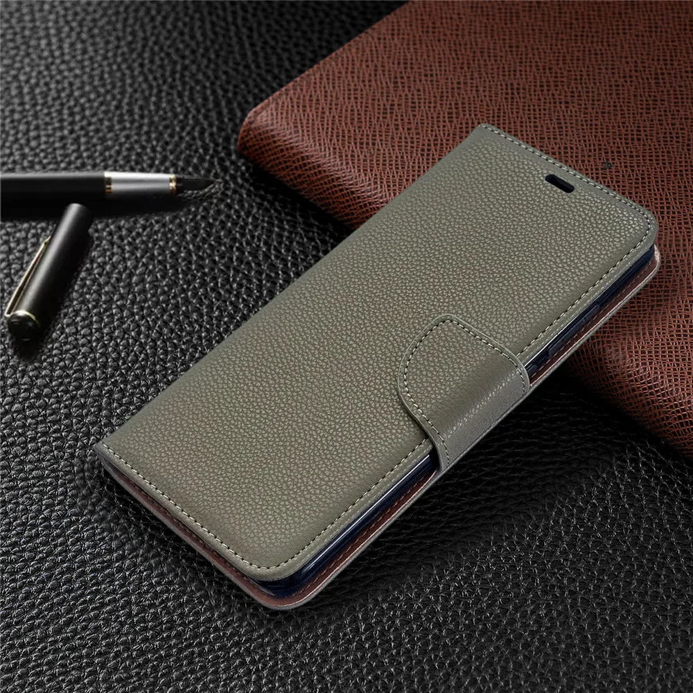 Xiomi Red mi Note 8t Роскошный кожаный чехол-книжка для Xiaomi mi Note 10 Cc9 Pro 9t Red mi K20 8a 7a 6a Note 8 7 Pro Чехол-бумажник для карт - Цвет: Grey BinFen LZW