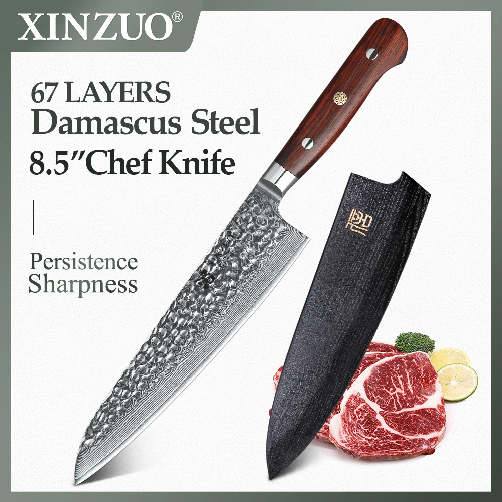 Нож шеф повара vg10 из дамасской стали 8 5 дюйма|damascus kitchen|knife damascus kitchenchef knife |