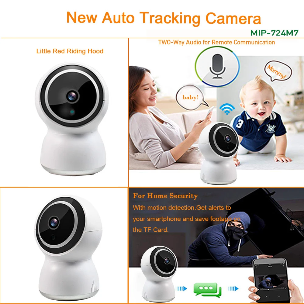 

Camera Wifi 1080P sound alarm Camera 360 degree auto tracking Motion Detection Two-Way Audio Could Storage baby camera Monitor