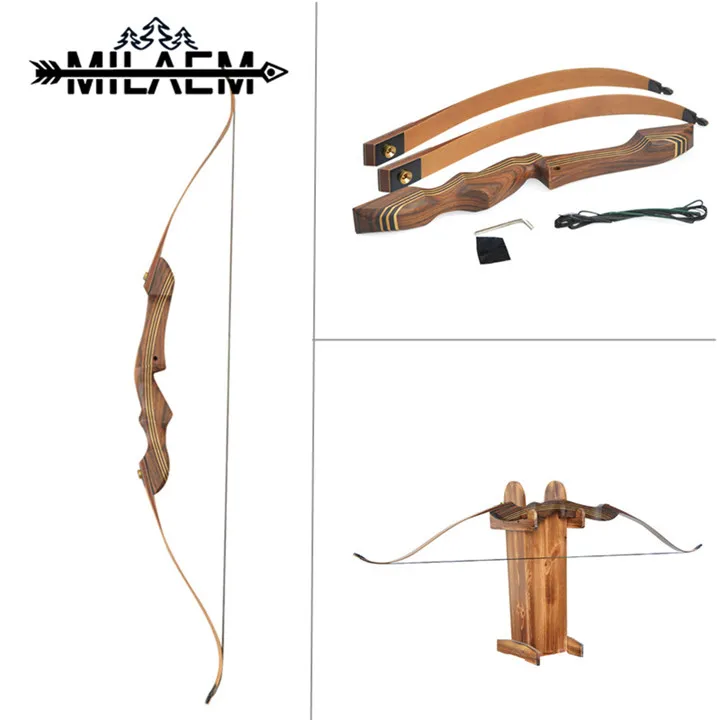 

60 inch Recurve Bow 20-55 lbs Right Hand Laminated Maple Limbs American Hunting Bow for Archery Outdoor Sport Hunting Practice