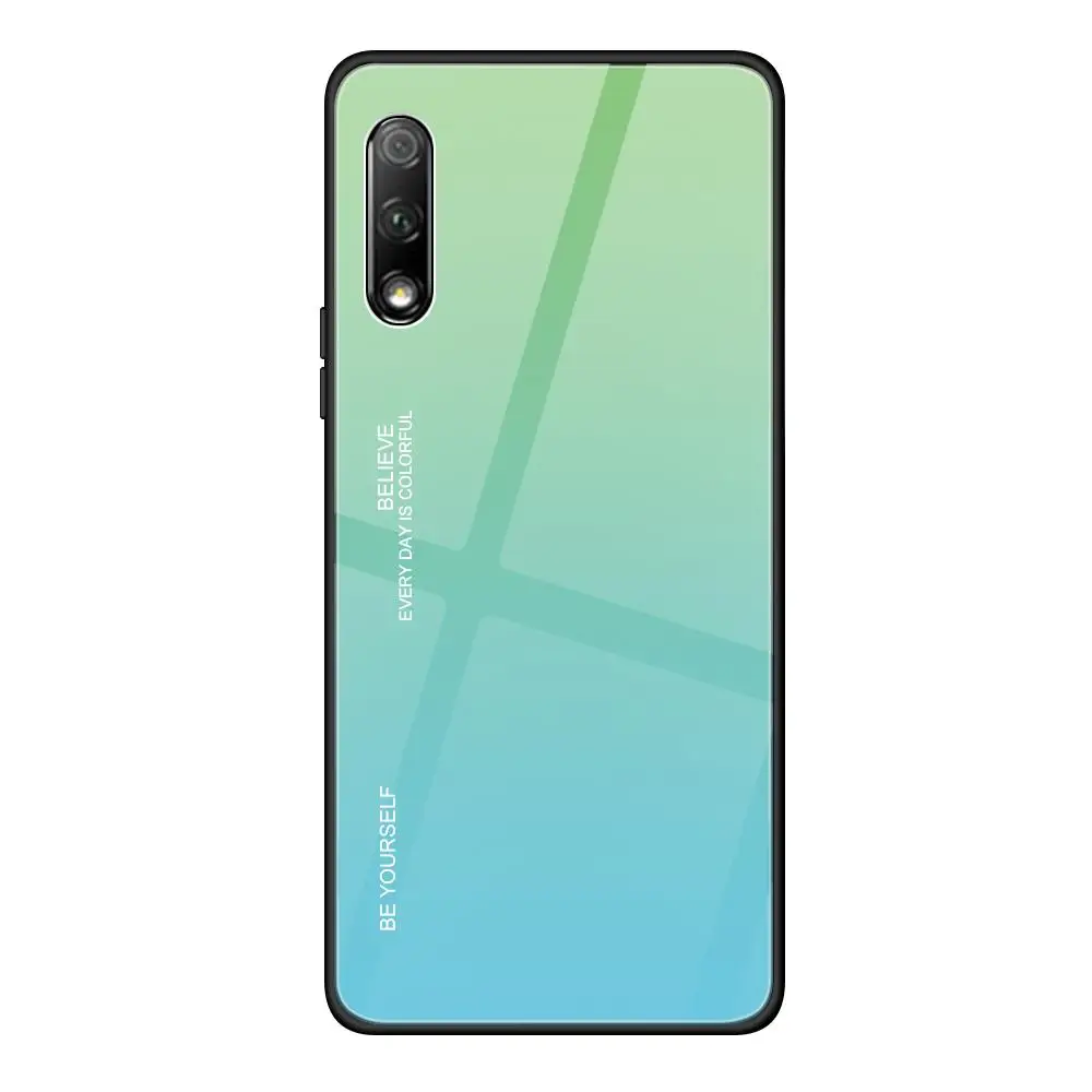 Градиентный стеклянный чехол для телефона huawei P30 P20 Honor 20 9X Pro 10 9 Lite 10i 20i P Smart Plus Nova 5i Aurora Задняя стеклянная крышка - Color: 6