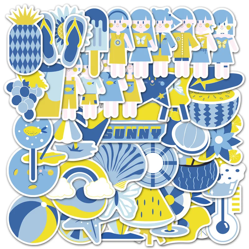 

10/30/50PCS Cute Summer Style Graffiti Refrigerator Notebook Skateboard Sticker Decoration Wholesale
