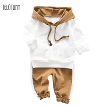 TELOTUNY/Новинка года; модная одежда с длинными рукавами для мальчиков; осенне-зимний свитер; пуловер с принтом медведя; топы и штаны; одежда из 2 предметов; 821