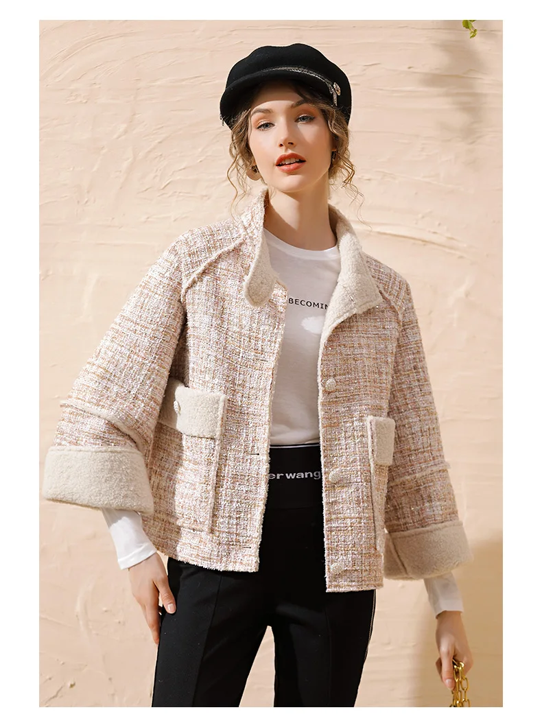 L~ 4XL 5XL уличная стильная плотная флисовая твидовая куртка, пальто с длинными рукавами «летучая мышь», Теплые Топы, зимняя одежда большого размера, A4143