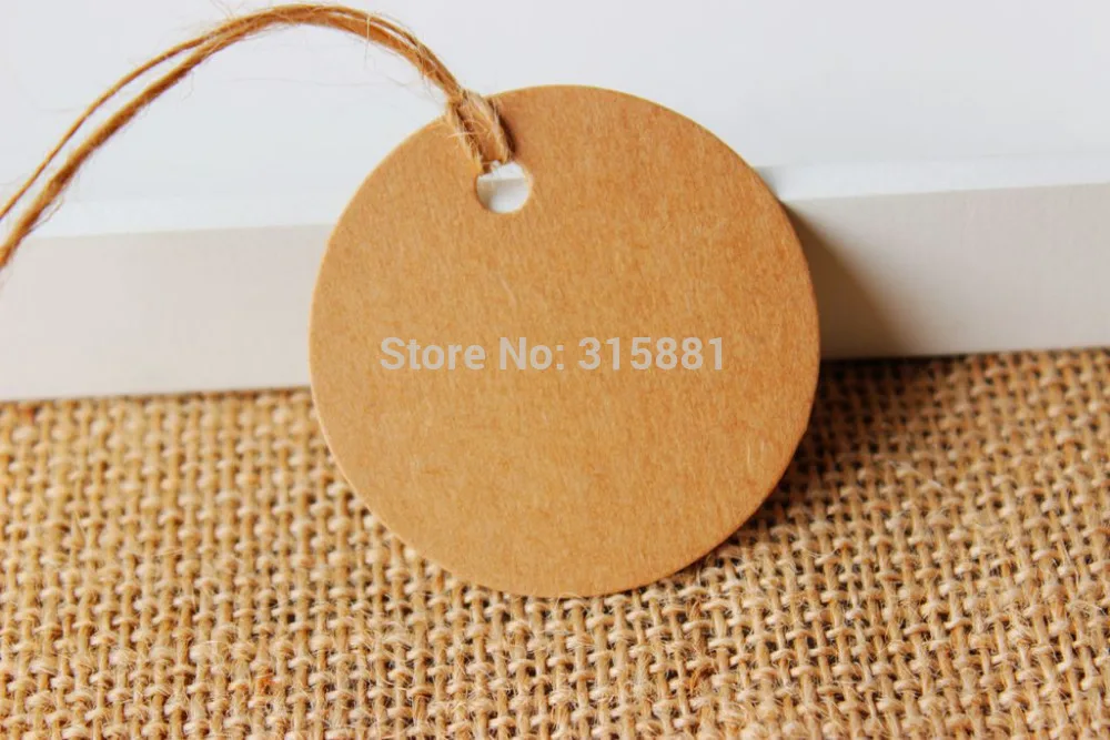 Крафт Бумага бирки круглые багажные заметки свадебные пригласительные карты