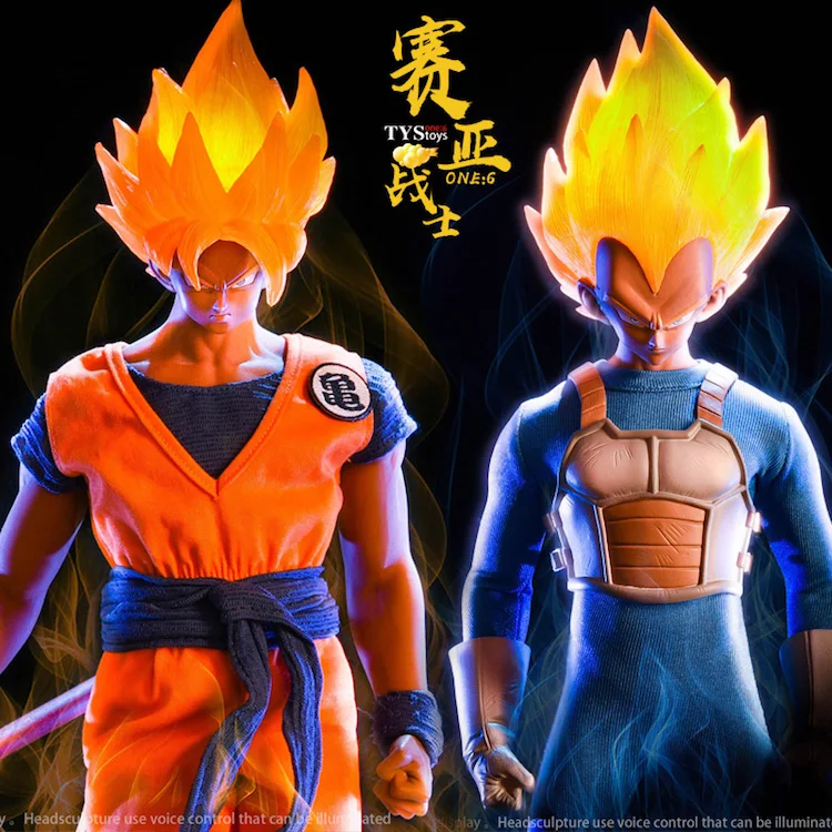 1/6 японский аниме Dragon Ball Saiyan воин Сон Гоку/Вегета голова комплект одежды для M30 M33/M35 фигурки коллекции