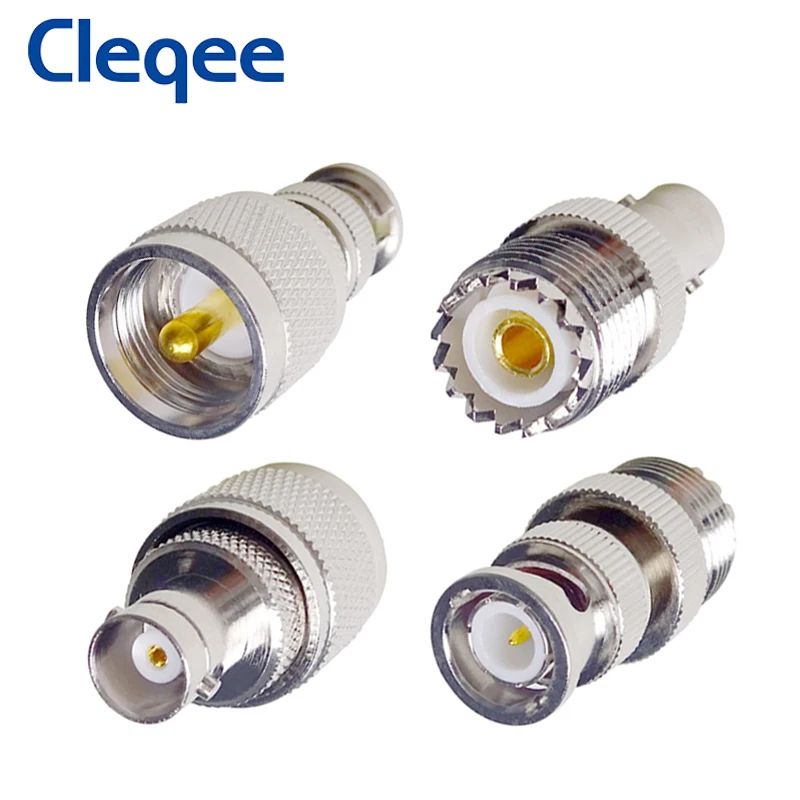 Cleqee 1pcs BNC Apaállat Nőnemű hogy UHF PL259 Apaállat Nőnemű SO239 RF coaxial Adapter Garas csatlakozó