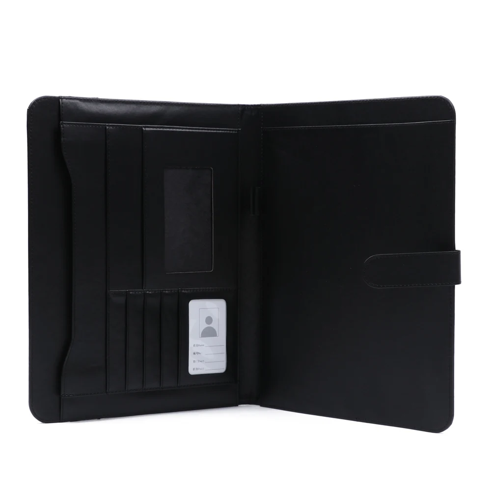 1PC A4 PU Leather File Folder With Calculator Multi-function Business Document Pads Manager Portfolio Cabinet Office Supplies - Цвет: no calculator memo