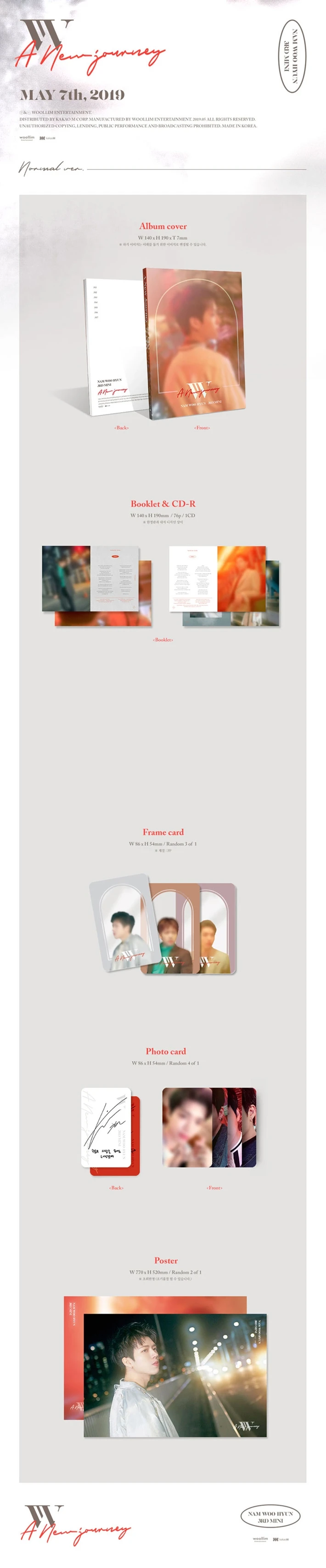 [MYKPOP]~ Официальный~ INFINITE Nam WooHyun Mini#3: альбом путешествия CD SA19081608