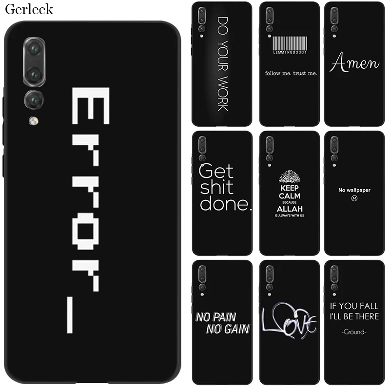Силиконовый чехол для телефона huawei P30 P20 P10 P8 P9 Lite Pro P Smart Cover черный минималистичный