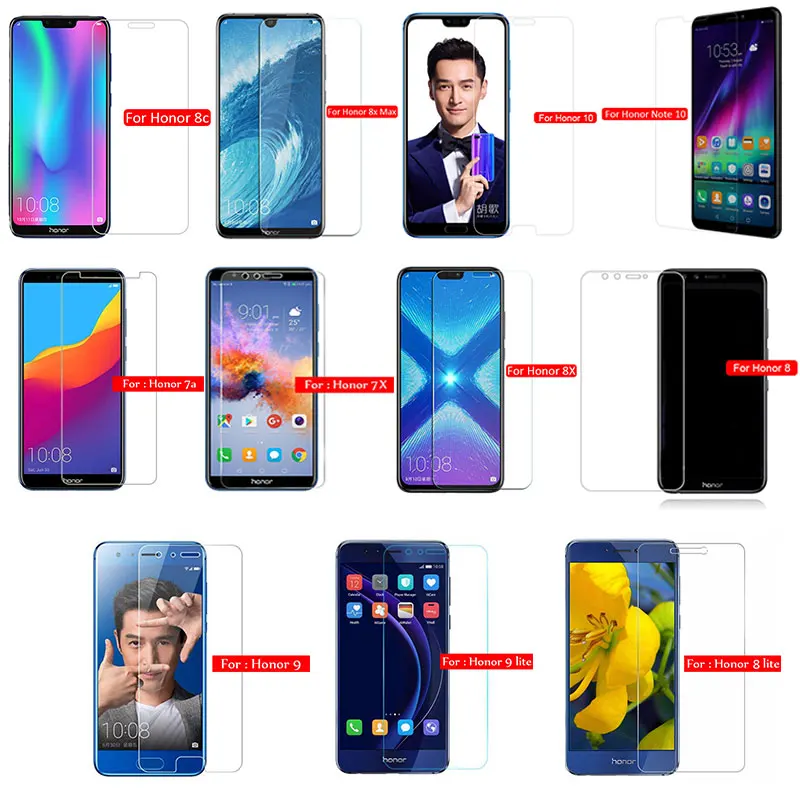 25 шт./лот YIYONG закаленное стекло для Huawei Honor 10 Lite View 20 V10 V20 V9 Защитное экрана 9 8 8C 8X