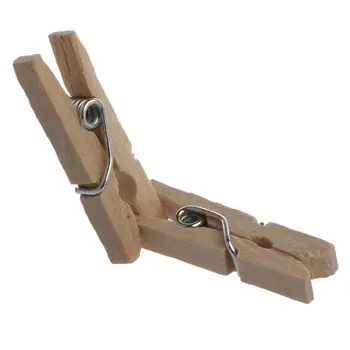 

100PCS New 2.5cm*0.3cm Mini Natural Wooden Cloth Photo Paper Peg Clothespin Craft Clips