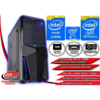 

Computer Gaming Pc studio flat job Intel Quad Core x4 2.42Ghz 8 hard GB DDR3 2TB HDD integrated graphics 7 ° Gen Win10