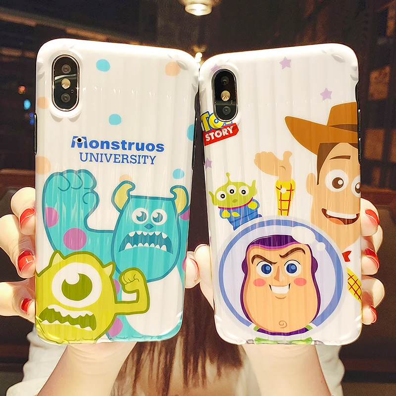 

Cartoon Cute Buzz Lightyear Toy Story luggage Case For iPhone X XR XS Max Silicone Cover Woody Alien Soft TUP Glossy Phone Cases