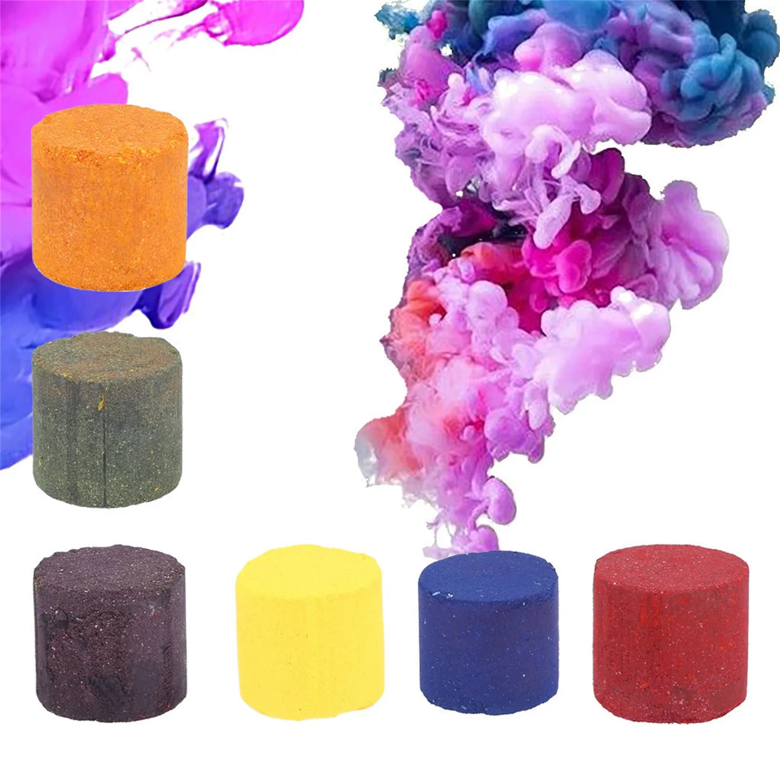 12pcs Colorful Smoke Pills Combustion Smog Cake Effect Bomb Portable Photography Prop Halloween Props Party Supplies | Дом и сад