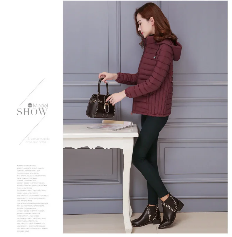 Off Season New Style Thin Cotton-padded Clothes Women's Winter Short Middle-aged Women Dress 30-40-50-Year-Old Cotton Coat Women