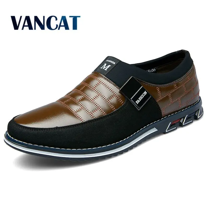 Vancat/2019 г. Новые мужские кожаные туфли на лето и осень модная повседневная обувь