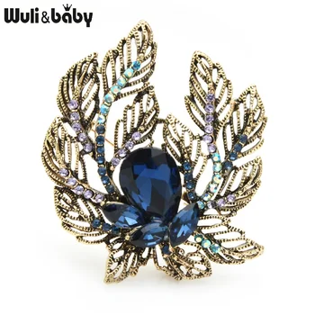 

Wuli&baby Big Crystal Flower Brooches For Women Rhinestone Flower Weddings Party Casual Brooch Pins Gifts