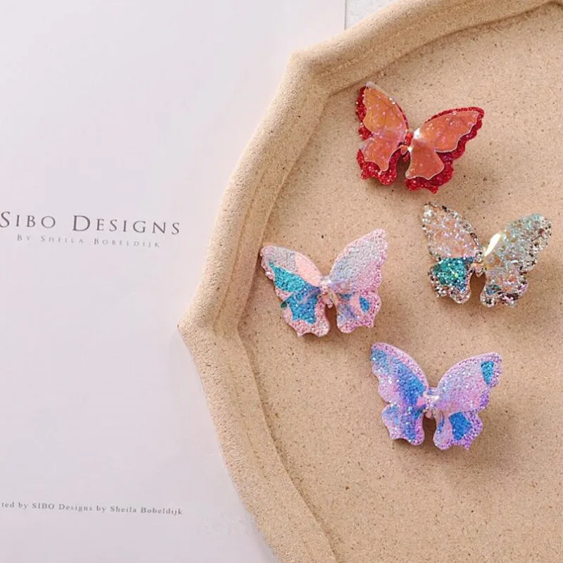 

10pcs Glitter 3D Butterfly Hair Bows Clips Sequins Laser Hairpin Cute Adroable Barrettes Fashion Headdress Hair Accessories
