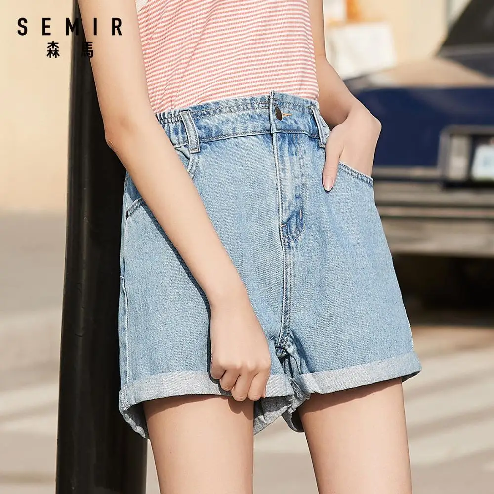 cerebro Cambiable Feudal SEMIR Denim short women summer 2020 new Korean loose retro chic wide-leg  hot shorts trend short jeans women _ - AliExpress Mobile