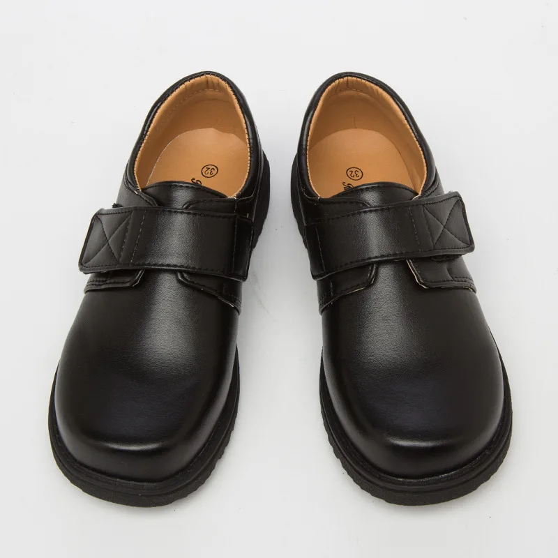 

2019 Children Soft Leather Wedding Dress Shoes for Boys Kids Black School Performance Formal Flat Loafer Moccasins Shoes