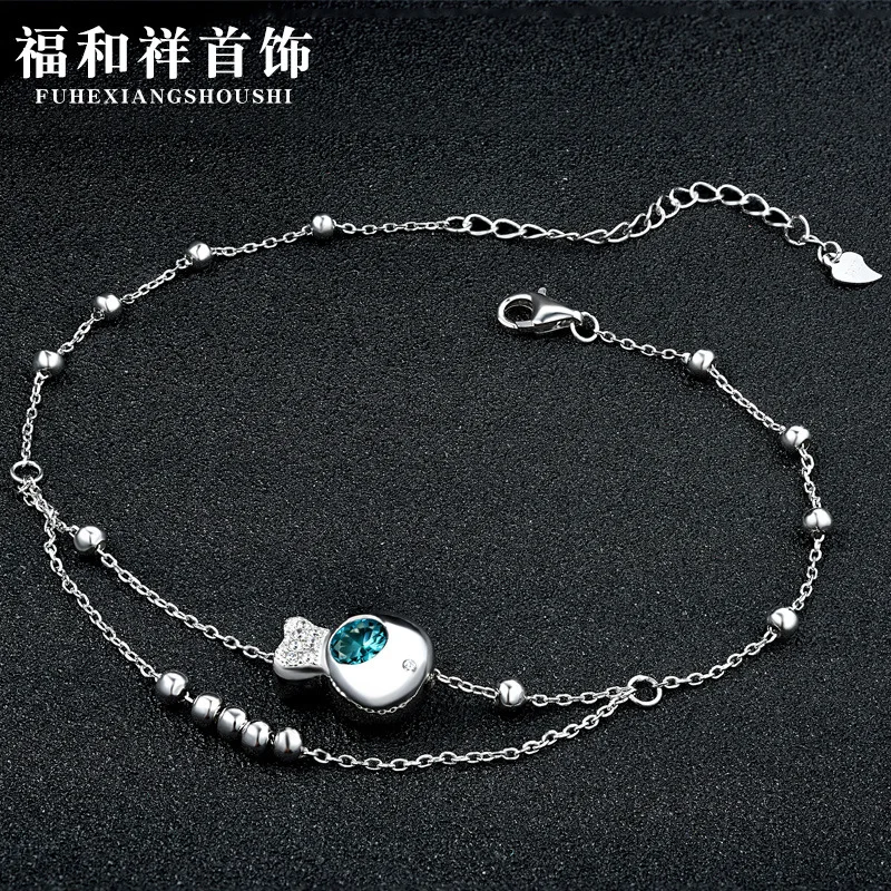 

Korean-style Simple 925 Sterling Beach Anklet Fashion Ol Jewelry Accessories Small Fish Foot Chain