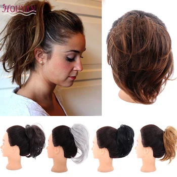 

HOUYAN Thick Messy Curly Hair Extension Scrunchie Chignon Hair Bun Elastic Band Updo Hairpiece Chignon PonyTail Extension