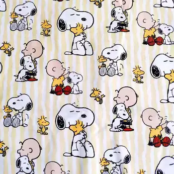 

105cm Width Cartoon Dog and Little Boy Beige Cotton Fabric for Boy Clothes Cushion Covers Hometextile Bagpacks DIY-BK904