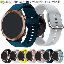 20 мм ремешок для смарт-часов Garmin vivoactive 3 музыки/Vivoactive HR/vivoactive 3/Forerunner 645 245 245M Спортивные Силиконовый смарт-браслет