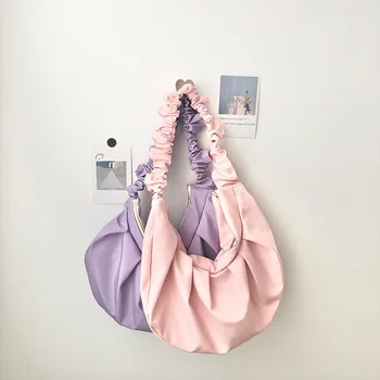 

Summer Korean version of the small fresh sweet candy color casual shoulder fold dumpling bag channels handbags