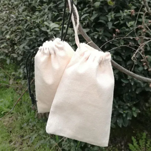 1 side rope Ювелирный хлопковый Подарочный пакет 5x7 см(" x 2,75") 7x9 см 11x14 см 15x20 см для свадебной вечеринки, дня рождения, конфет, упаковка для макияжа - Цвет: 1 side rope