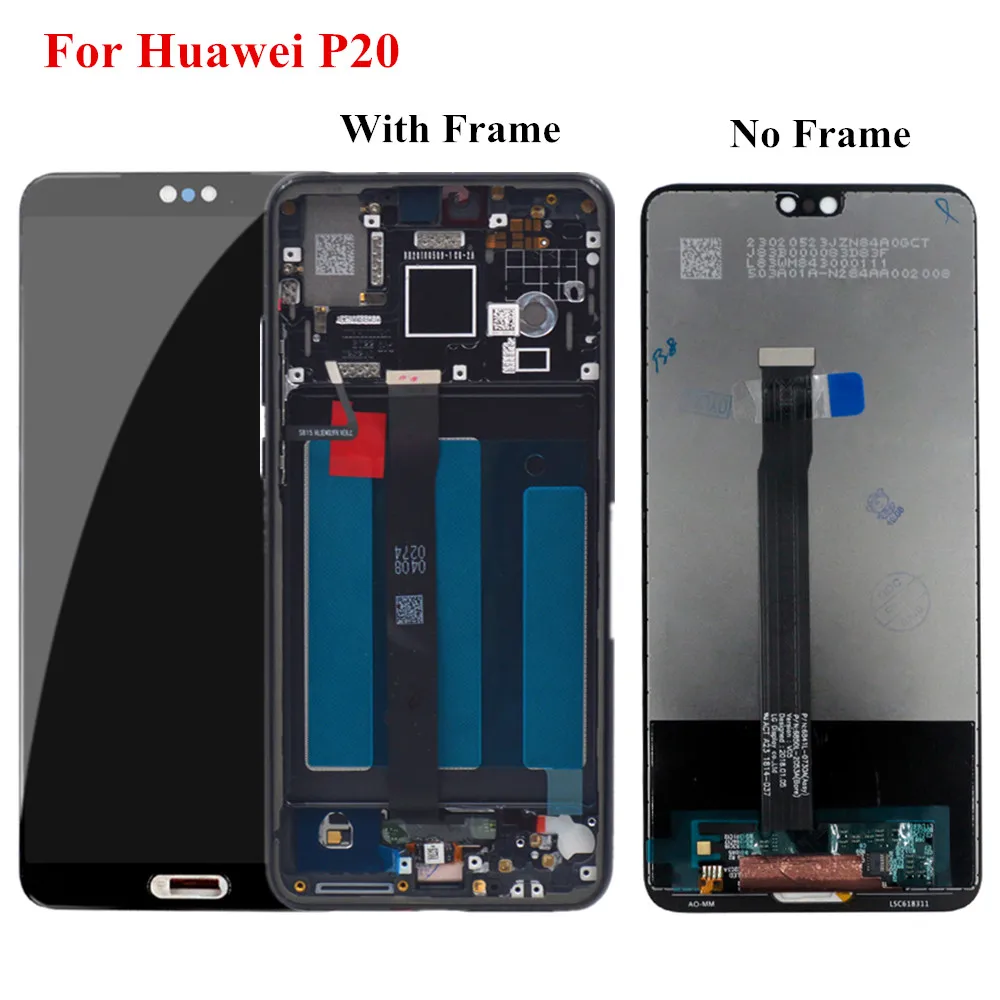 ЖК-дисплей для Huawei P20 дигитайзер сенсорного экрана в сборе с рамкой EML L29 L22 L09 AL00 5 8