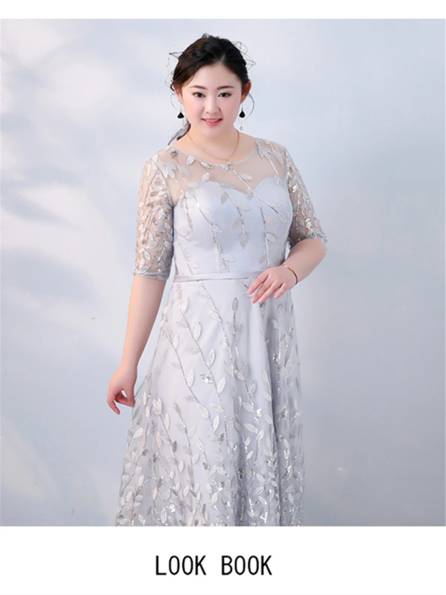 Простые Вечерние платья с О-образным вырезом и коротким рукавом Robe De Soiree размера плюс женские вечерние платья с вышивкой и блестками вечерние платья T124