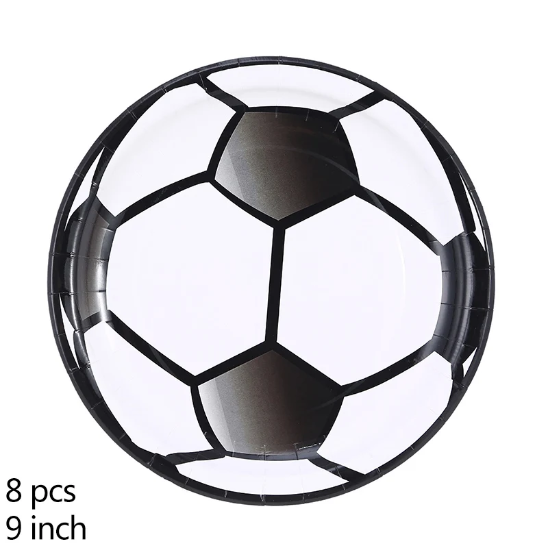 8pcs 9inch plates Футбольная тематическая вечеринка, набор посуды, бумажные тарелки, скатерть, чашки, Подарочная коробка, детский душ, принадлежности для вечеринки на день рождения, декор для детей - Цвет: 8pcs 9inch plates